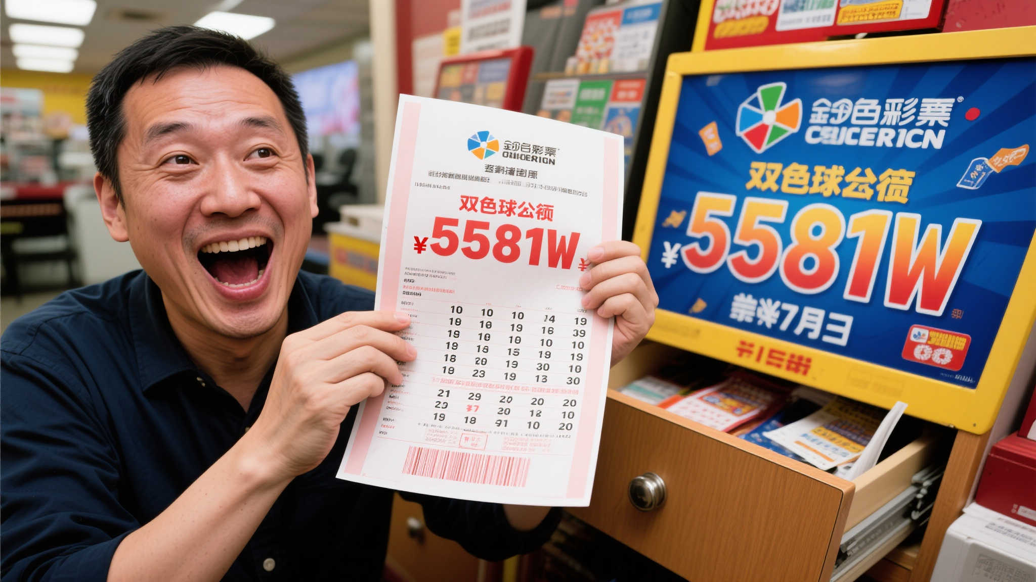 男子喜中双色球5581万，迟知一月后慷慨捐款100万-图