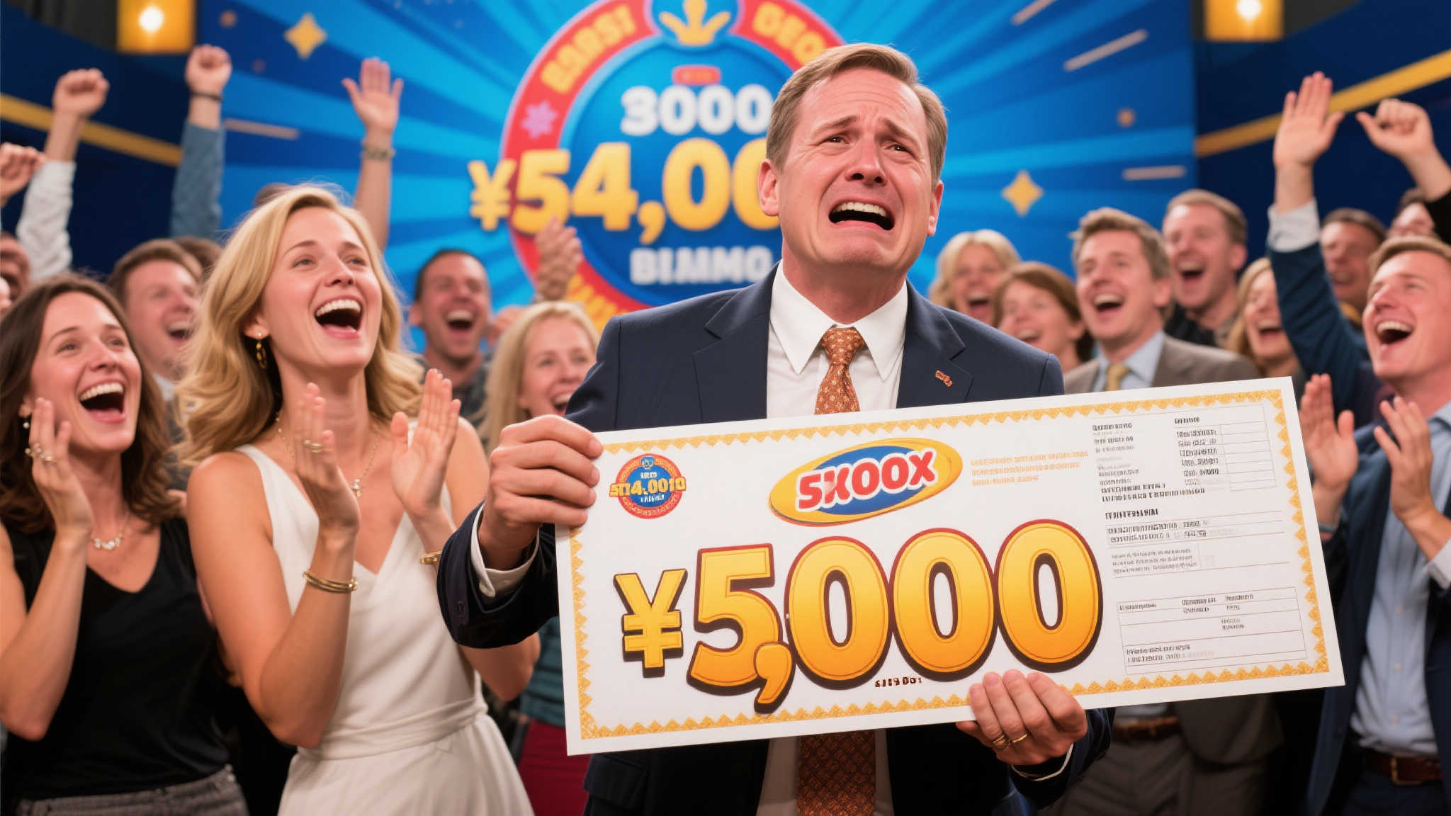 男子中奖3599万实得1540万 税后金额缩水黑脸领奖