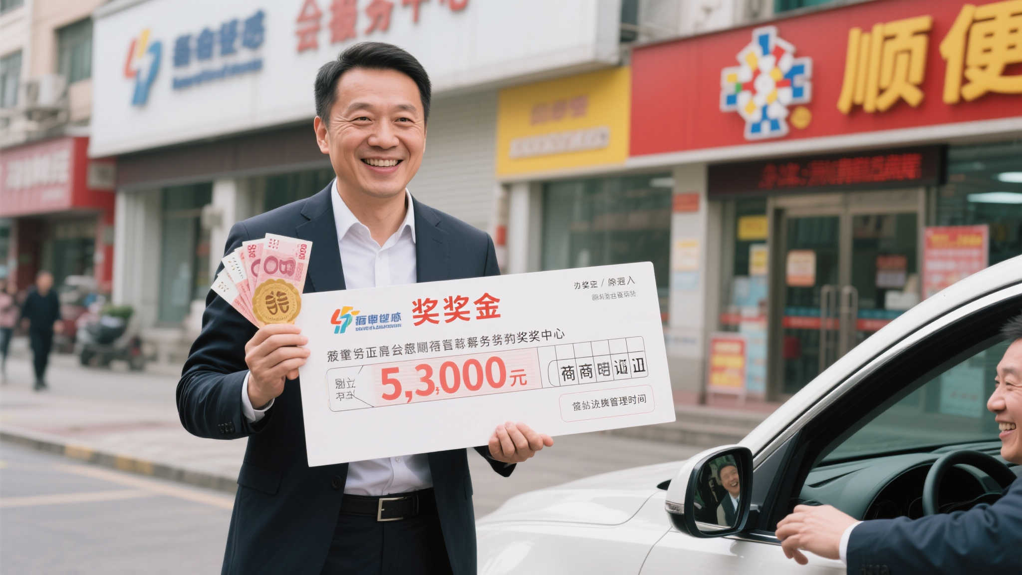 商人千元胆拖票中福彩697万 顺路办事轻松兑奖